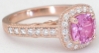 Step Cut Pink Sapphire Ring Rose Gold
