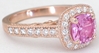 Step Cut Pink Sapphire Ring Rose Gold
