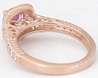 Step Pink Sapphire Diamond Ring with Diamond Halo
