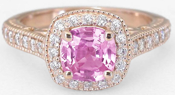 Het beste dinosaurus engineering 1.89 ctw Pink Sapphire and Diamond Ring in 14k rose gold (SSR-5961)