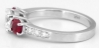 Real Diamond & Genuine Ruby Ring - Round Diamond and Natural Round Ruby Ring in in solid 14k white gold