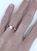 Alternative Diamond Engagment Ring with Genuine Ruby in 14k white gold