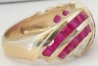 Genuine Square Cut Ruby Dome Rings in solid Yellow Gold for sale