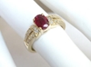 Yellow Gold Ruby and Diamond Rings in 14k