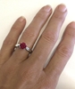 Natural Round Ruby Solitaire Ring in 14k white gold