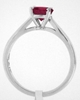 Genuine Round Ruby Solitaire Ring in 14k white gold