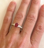 Ruby Rings - Natural Oval Ruby and Diamond Ring in 14k white gold