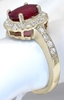 Ruby Ring - Natural Oval Ruby in Diamond Halo Setting in 14k yellow gold