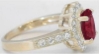Ruby Ring - Genuine Oval Ruby in Diamond Halo Setting