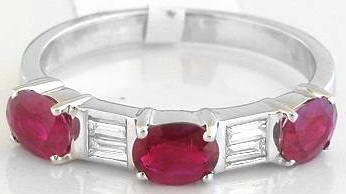 Ruby and Diamond Anniversary Band in 14k