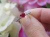 Vintage Style Heart Cut Natural Ruby Engagement Ring in sold 14k white gold for sale