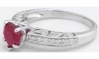 Ruby Engagement Ring -Natural Heart Shape Burmese Ruby and Diamond Engagement Ring in 14k white gold