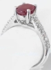 Ruby Rings - Natural Ruby Ring with Diamonds in 14k white gold