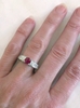 White Gold Ruby Ring with Princess Cut Diamonds
