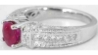 Princess Cut Diamond and Ruby Ring in 14k