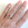 Ruby Engagment Ring - Natural Oval Ruby in Diamond Ballerina Gold Setting