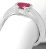 Ruby Ring - Natural Oval East-West Set in 14k White Gold