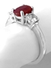 Real Oval Burmese Ruby Ring with round side natural white sapphires set in simple 14k white gold band for sale