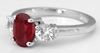 Ruby Ring - 2.18 ctw Burmese Ruby and White Sapphire Ring in 14k white gold - R-5957