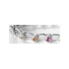 Bezel set natural round rainbow sapphire bracelet in solid 14k white gold. 7 inch.