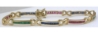 3.0 ctw Sapphire, Ruby Emerald Bracelet with X Links in 14k yellow gold - 7 inches - SSB-4018