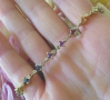 Natural Rainbow Sapphire Bracelet with alternating princess cut sapphires and real diamonds in solid 14k yellow gold