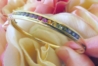 Channel Set Real Rainbow Sapphire Bangle Bracelet in solid 14k yellow gold for sale