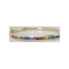 Channel Set Natural Rainbow Sapphire Bangle Bracelet in solid 14k yellow gold. LGTB pride.