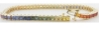 Rainbow Sapphire Tennis Bracelet in 14k Yellow Gold