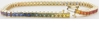 Rainbow Sapphire Tennis Bracelet in 14k Yellow Gold
