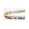 Natural rainbow sapphire ring in 14k yellow gold