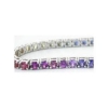 Natural Rainbow Sapphire Bracelet with 3mm round sapphires set in solid 14k white gold for sale