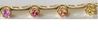 7 1/4 inch 14k yellow gold real rainbow sapphire tennis bracelet