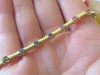 3mm Round cut natural multi color sapphire bracelet set in solid 14k yellow gold - 7 1/4 inch