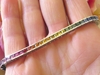 Natural Princess Cut Rainbow Sapphire Tennis Bracelet in 14k white gold for sale