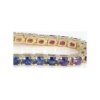 Round cut natural rainbow sapphire ring in 14k gold