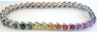 8 inch 14k white gold  Natural Rainbow Sapphire Tennis Bracelet in 14k white gold