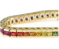 Princess Cut Rainbow Sapphire Bracelets
