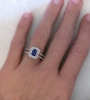 Emerald Cut Sapphire Ring in 14k White Gold