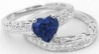Sapphire Heart Wedding Rings