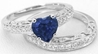 Sapphire Heart Wedding Rings