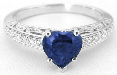 Antique Heart Sapphire Ring