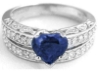 Heart Sapphire Engagement Set