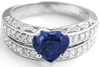 Heart Sapphire Engagement Set