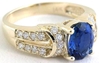 Oval Blue Sapphire Diamond Rings