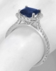Halo style sapphire ring