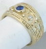 Bold Blue Sapphire and Diamond Ring
