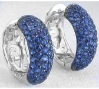 Pave Sapphire Hoop Earrings