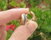 Natural Fine Blue Sapphire Hoop Earrings in 14k yellow gold
