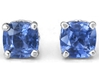 5mm Cushion Cut Ceylon Natural Sapphire Earrings in 14k white gold for sale